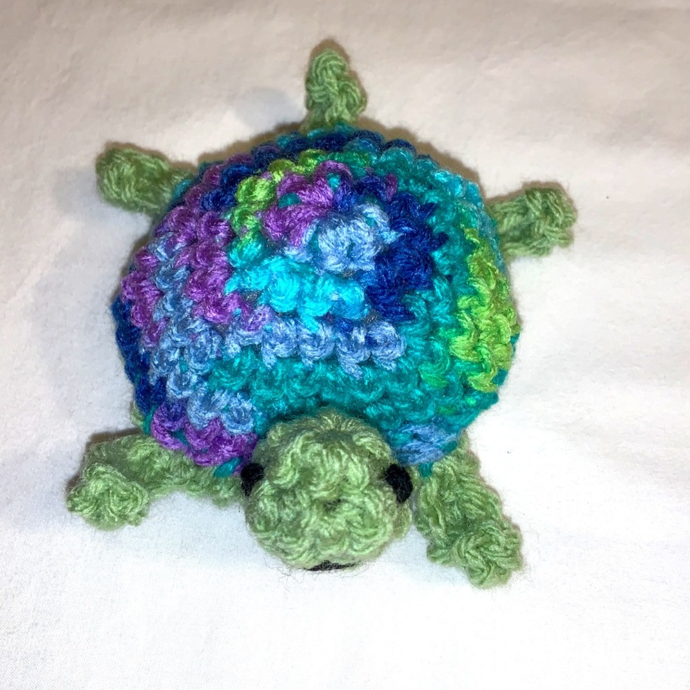 HAND CRAFTED Crochet Potent Organic Catnip Colorful Turtle Interactive Cat Toy - Picture 4 of 5